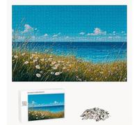 Puzzle 2000 Pièces - Océan & Marguerite - Puzzle en Bois Durable avec Lettres au Dos - Jeu sans Poussière avec Affiche - Modèle pour Collectionneurs et 14 Ans et Plus (70 x 100 cm) P3#280