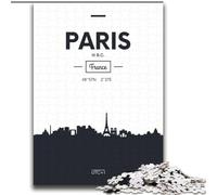 Puzzle 2000 pièces Paris France, pour Les 14 Ans et Plus Chaque pièce est Unique - Jeu Amusant et Stimulant pour Toute la Famille Bon Cadeau 70x100cm