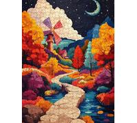 Puzzle 2000 Pièces, Paysage De Moulin à Vent Adultes Puzzle, Classique Jigsaw Puzzles, Défi Impossible, Jeu D'adresse pour Toute la Famille, Jeu Éducatif Puzzles, Décoration de la Maison DX0YL4-253