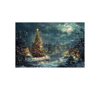 Puzzle 2000 Pieces Petite ville Puzzle 2000 Pieces Adultes Hiver, DIY Bois Puzzles Adulte avec Boîte en Papier Coloré, Puzzles Classiques 70 x 100CM pour Soulager le Stress Decoration Murale LZPT00668