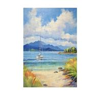 Puzzle 2000 Pieces Plage Puzzle Océan 2000 Pièces Grand Adultes Difficile Jigsaw en Bois Avec Boîte Cadeau, Challenge Impossible Créatif Jeu pour Adulte, Decoration Maison, Cadeau Femme 99x70cm D-1735