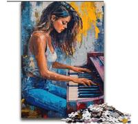 Puzzle 2000 pièces pour Adolescentes, Femme Jouant du Piano, activités familiales Amusantes à la Maison, Cadeau d'anniversaire, Cadeau de Voyage, pour Les Enfants de 14 Ans et Plus, 70x100cm