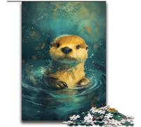 Puzzle 2000 pièces pour Adolescents Adorable Petite Loutre Jaune,activités familiales Amusantes à la Maison,Cadeau d'anniversaire,Cadeau de Voyage,pour Les Adolescents de 14 Ans et Plus 70 x 100 cm