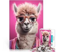 Puzzle 2000 pièces pour Adolescents Alpaga Animal Drôle Compétition de Vitesse Manuelle Cadeau d'anniversaire, Cadeaux, décoration Murale 70x100cm