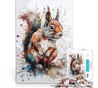 Puzzle 2000 pièces pour Adolescents Aquarelle d'écureuil Jouets de Divertissement Familial Jouets de décoration pour la Maison 70x100cm