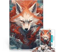 Puzzle 2000 pièces pour Adolescents Art du Renard Japonais Feu Rouge Défi Difficile Décoration d'intérieur et Cadeaux Uniques 70x100cm