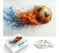 Puzzle 2000 pièces pour Adolescents Ballon de Football enflammé Jeux Jouets Cadeaux Liste de souhaits avec Le Père Noël 70x100cm