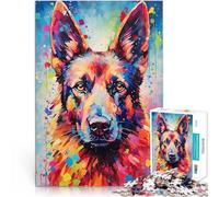 Puzzle 2000 pièces pour Adolescents Berger Allemand coloré Réduction du Stress intéressante Bon Cadeau 70x100cm