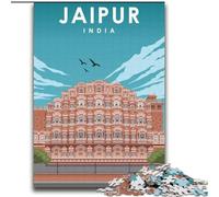 Puzzle 2000 pièces pour Adolescents, Cadeau, Affiche de Voyage à Jaipur, Inde, Jouets de Jeu, Chaque pièce est Unique - Jeu Familial Stimulant pour Les 14 Ans 70x100cm