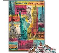Puzzle 2000 pièces pour Adolescents, Cadeaux, Collage de Timbres de Paris, pour Les 14 Ans et Plus, pour s'amuser en Famille et Jouer en soirée, Jouets Cadeaux 70x100cm