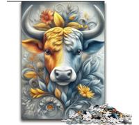 Puzzle 2000 pièces pour Adolescents, Cadeaux, Taureau Fleuri, Jouets éducatifs, Jeux de Famille, Cadeaux pour Amis et Famille, 70x100cm