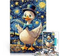 Puzzle 2000 pièces pour Adolescents Canard de la Nuit étoilée avec Chapeau Jeu Pratique Cadeau d'anniversaire, Cadeaux, décoration Murale 70x100cm