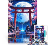 Puzzle 2000 pièces pour Adolescents Cascade Japonaise au Clair de Lune Jeux de détente Décoration d'intérieur et Cadeaux Uniques 70x100cm