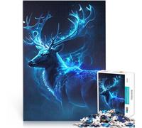 Puzzle 2000 pièces pour Adolescents Cerf Bleu Brillant Entraînez Votre Cerveau et Vos Mains Super Cadeau 70x100cm