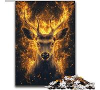 Puzzle 2000 pièces pour Adolescents Cerf Flamme pour 14 Ans et Plus Jouet éducatif intellectuel décompressant Excellent Cadeau 70x100cm