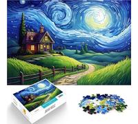 Puzzle 2000 pièces pour Adolescents Chalet de la Nuit étoilée Jouet éducatif intellectuel décompressant Œuvre d'art 70x100cm