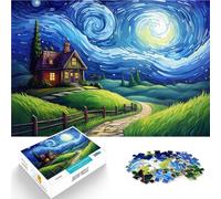 Puzzle 2000 pièces pour Adolescents Chalet de la Nuit étoilée Jouet éducatif intellectuel décompressant Œuvre d'art 70x100cm