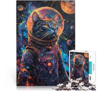 Puzzle 2000 pièces pour Adolescents Chat Astronaute de l'espace Jeu intellectuel Jouet Décoration d'intérieur et Cadeaux Uniques 70x100cm