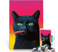 Puzzle 2000 pièces pour Adolescents Chat Cool avec Un Cigare Réduction du Stress intéressante Idées Cadeaux 70x100cm
