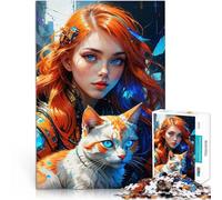 Puzzle 2000 pièces pour Adolescents Chat modèle Sansa rousse Entraînez Votre Cerveau et Vos Mains Œuvre d'art 70x100cm