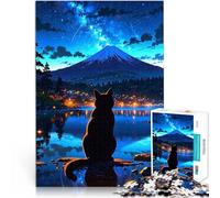 Puzzle 2000 pièces pour Adolescents Chat sous Le Ciel étoilé Séjour Anti-Stress pour Tuer Le Temps Jeu de défi Unique 70x100cm