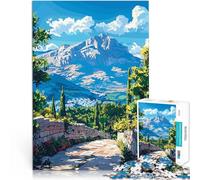 Puzzle 2000 pièces pour Adolescents Chemin de Pierre menant à Mountain View Jeu de Quiz Renforcer l'amour Entre Les Couples 70x100cm