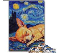 Puzzle 2000 pièces pour Adolescents Chihuahua Ciel Nocturne Amusement en Famille Activités à la Maison, Cadeau d'anniversaire, Cadeaux de Voyage, pour et 14 Ans 70x100cm
