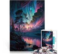 Puzzle 2000 pièces pour Adolescents Ciel Bleu Violet au-Dessus du lac Jeu intellectuel Renforcer l'amour Entre Les Couples 70x100cm