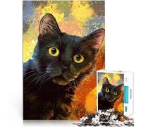 Puzzle 2000 pièces pour Adolescents Coucou Le Chat Noir Réduction du Stress intéressante Cadeau d'anniversaire, Cadeaux 70x100cm
