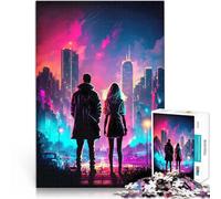 Puzzle 2000 pièces pour Adolescents Couple Night Street pour Le Jeu éducatif Challenge Toy Cadeau pour Les Anniversaires 70x100cm