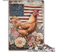 Puzzle 2000 pièces pour Adolescents, Drapeau américain, Coq, Jeu Stimulant, Jouets à Offrir en Cadeau à Toute la Famille, à partir de 14 Ans, 70x100cm