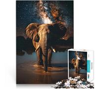 Puzzle 2000 pièces pour Adolescents Éléphant dans la Nuit Jouet éducatif d'apprentissage Cadeaux du Père Noël Secret 70x100cm