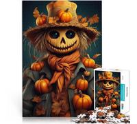 Puzzle 2000 pièces pour Adolescents Épouvantail Souriant avec des citrouilles Casse-tête Anniversaire et Cadeaux Uniques 70x100cm