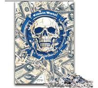 Puzzle 2000 pièces pour Adolescents et Adultes Dollars et crâne Jouet éducatif intellectuel décompressant Superbes Cadeaux et Jouets 70x100cm