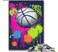 Puzzle 2000 pièces pour Adolescents et Adultes Jeu éducatif de Basket-Ball Aquarelle, idéal comme Cadeau pour Toute la Famille 14 Ans et Plus 70x100cm