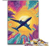 Puzzle 2000 pièces pour Adolescents et Adultes, Jouets de Divertissement Familial, Avion coloré, avec Affiche et fiche de Questions-réponses Assorties, 70x100cm
