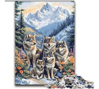 Puzzle 2000 pièces pour Adolescents et Adultes, Jouets de Divertissement Familial The Wolf Family avec Affiche et fiche de Questions-réponses Assorties 70x100cm