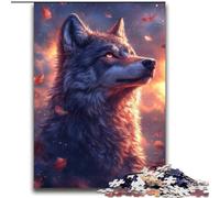 Puzzle 2000 pièces pour Adolescents et Adultes Loup au Coucher du Soleil, Jeu Familial Anti-Stress, défi Difficile, renforce l'amour Entre Couples 70x100cm