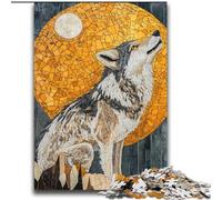 Puzzle 2000 pièces pour Adolescents et Adultes, Motif Loup, pour Tuer Le Temps en Vacances, avec Affiche et fiche de Questions-réponses Assorties, 70x100cm