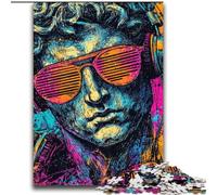 Puzzle 2000 pièces pour Adolescents et Adultes Pop-Art Michel-Ange Statue de David Anti-Stress Défi Difficile avec Affiche Assortie et Feuille de Questions 70x100cm