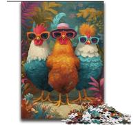 Puzzle 2000 pièces pour Adolescents et Adultes Trois coqs pour Les 14 Ans et Plus Jeu intellectuel Cadeaux d'anniversaire de Noël 70x100cm