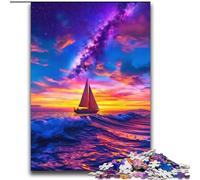 Puzzle 2000 pièces pour Adolescents et Adultes Voilier sur la mer sous la Galaxie Jeu éducatif Familial idéal comme Cadeau pour Toute la Famille 14 Ans et Plus 70x100cm
