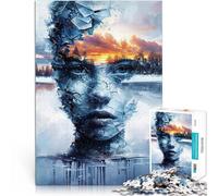 Puzzle 2000 pièces pour Adolescents Femme à Double Exposition Jouets de Jeu pour Cadeau Familial Une œuvre d'art 70x100cm