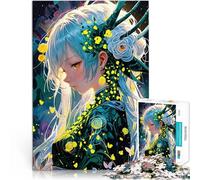 Puzzle 2000 pièces pour Adolescents Fille d'anime avec des Fleurs Jouets à Faire soi-même Décoration d'intérieur 70x100cm