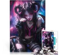 Puzzle 2000 pièces pour Adolescents Fille psychédélique démoniaque Jeu Stimulant avec des pièces de Formes aléatoires entièrement imbriquées 70x100cm
