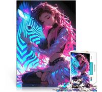 Puzzle 2000 pièces pour Adolescents Fille x Zèbre Neon Love pour Le Jeu éducatif Challenge Toy Super Cadeau 70x100cm