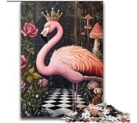 Puzzle 2000 pièces pour Adolescents Flamingo Queen Staycation Kill Time avec pièces entièrement emboîtables de Formes aléatoires 70x100cm