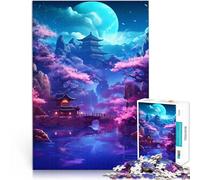 Puzzle 2000 pièces pour Adolescents Fleur de Cerisier Lunaire du Japon Jeux éducatifs Cadeau d'anniversaire, Cadeaux, décoration Murale 70x100cm