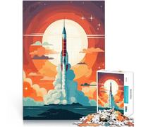 Puzzle 2000 pièces pour Adolescents Fusée Spatiale rétro Jeux éducatifs Décoration d'intérieur Jeu de défi Unique 70x100cm