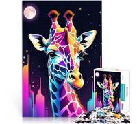 Puzzle 2000 pièces pour Adolescents Girafe Néon Colorée Jouet éducatif intellectuel décompressant Une œuvre d'art 70x100cm